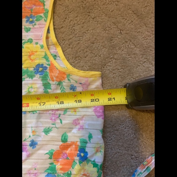 Vintage 70s Yellow Floral Smock Apron OOAK - Picture 11 of 11